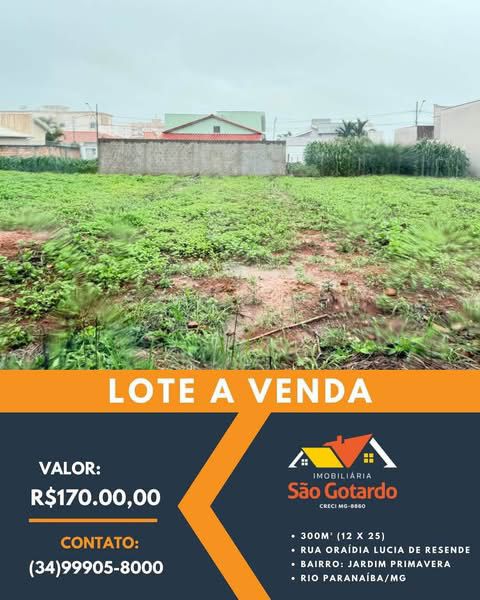 Lote a Venda – Jardim Primavera – Rio Paranaíba
